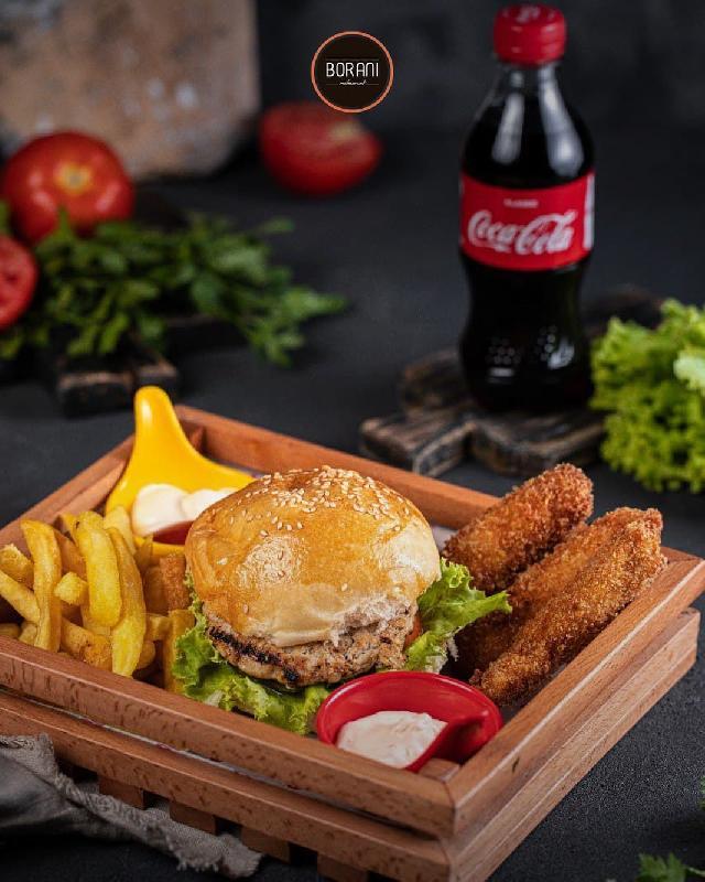 Burger, nuggets, kartof fri