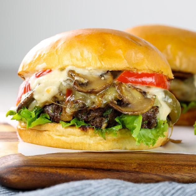 Cheese steak burger