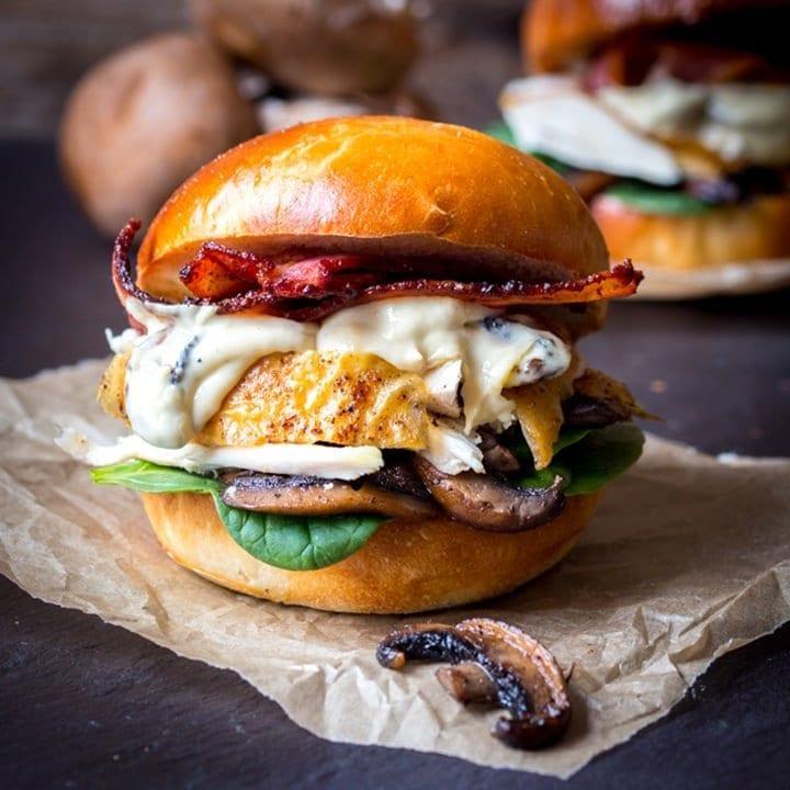 Garlic mushroom burger