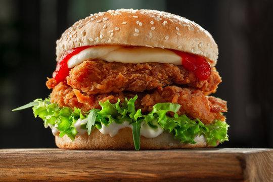 Chicken steak burger