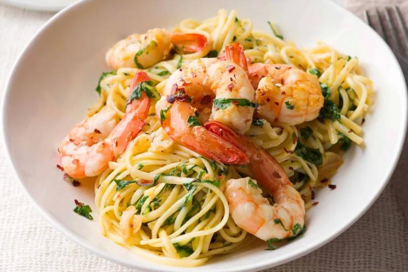 Spaghetti krivetka 
