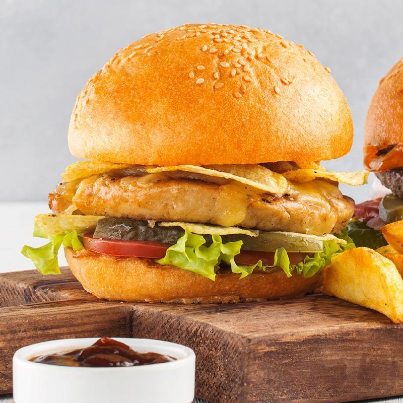 Tavuk Burger Pendirli Damaşnı Sos