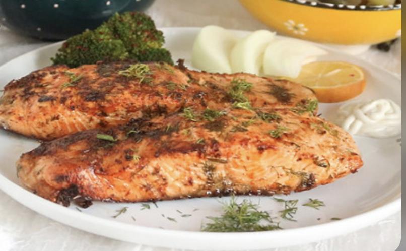 Salmon balığı limon sousu ilə 