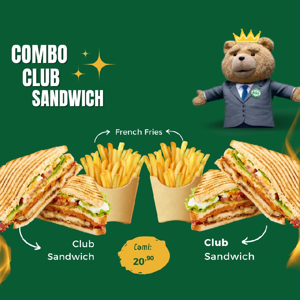 2 Club Sandwich + 2 French Fries