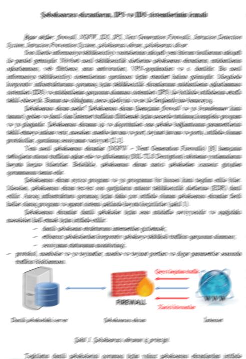 Şəbəkəarası ekranların, IPS və IDS sistemlərinin icmalı