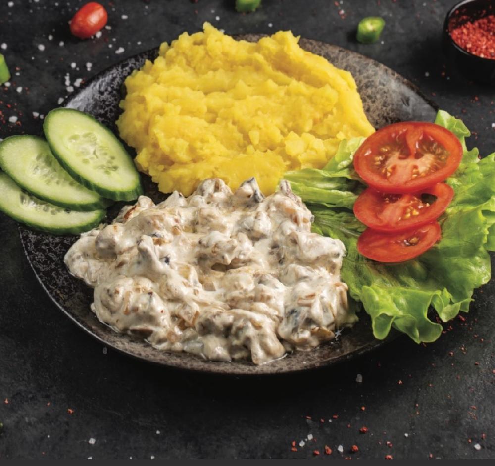 Qaymaqlı Sousda Ət Göbələklə
