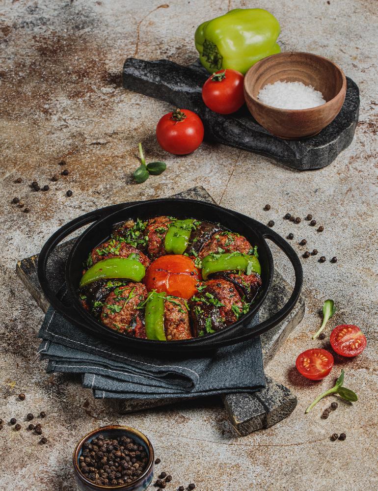 Patlıcan kebabı et ile 