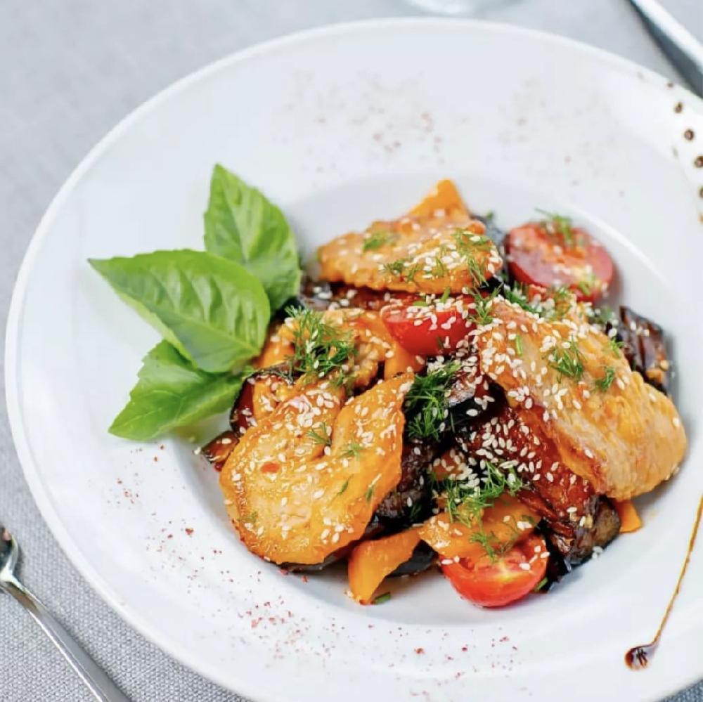 Eggplant salad with oyster sauce