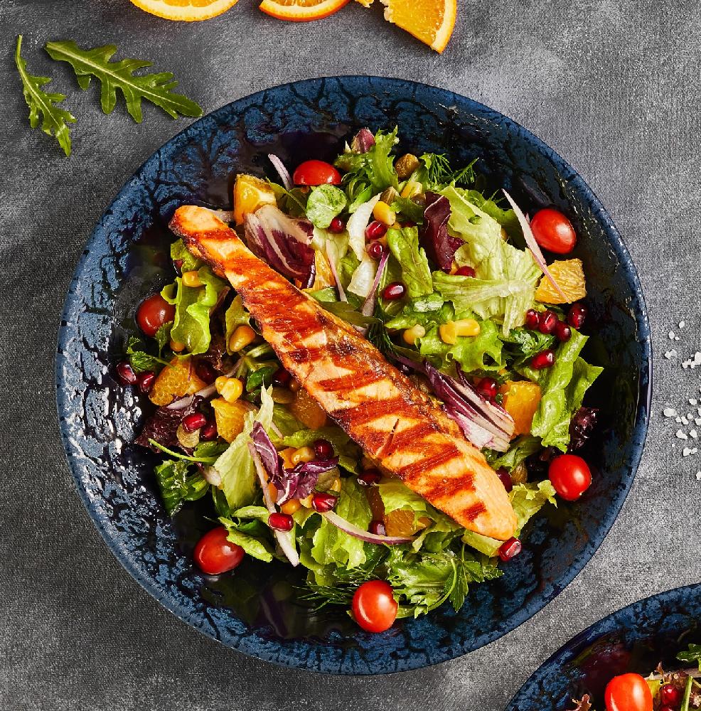 Portağallı Somon balıqlı salat