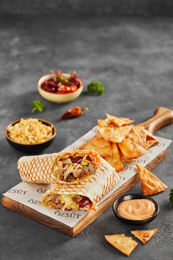 Spicy beef burrito