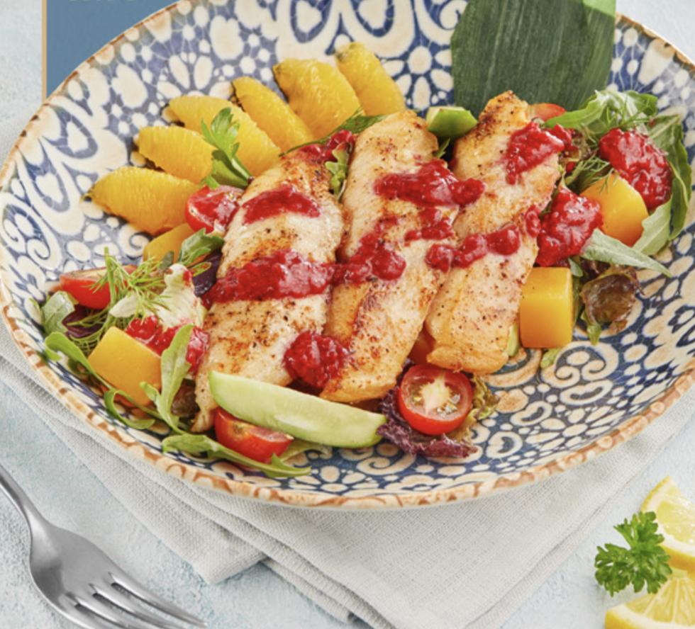 Qırmızı forel salatı 