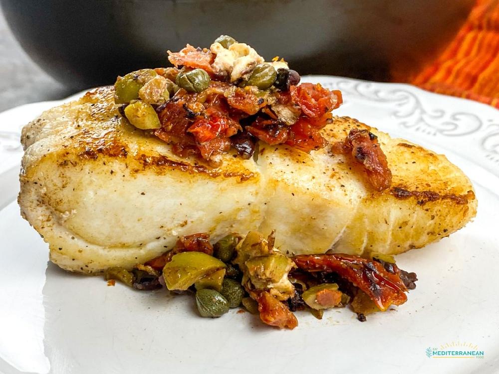 DORADO GRILLED WITH CAPERS &.. SPICY TOMATO SAUCE 