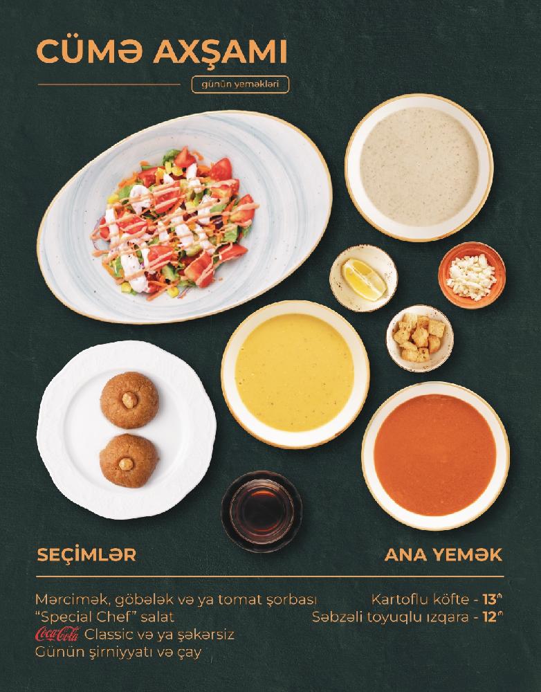 Şorba, salat və Coca-Cola 