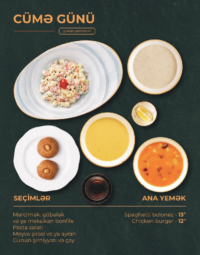 Şorba, salat və içki 