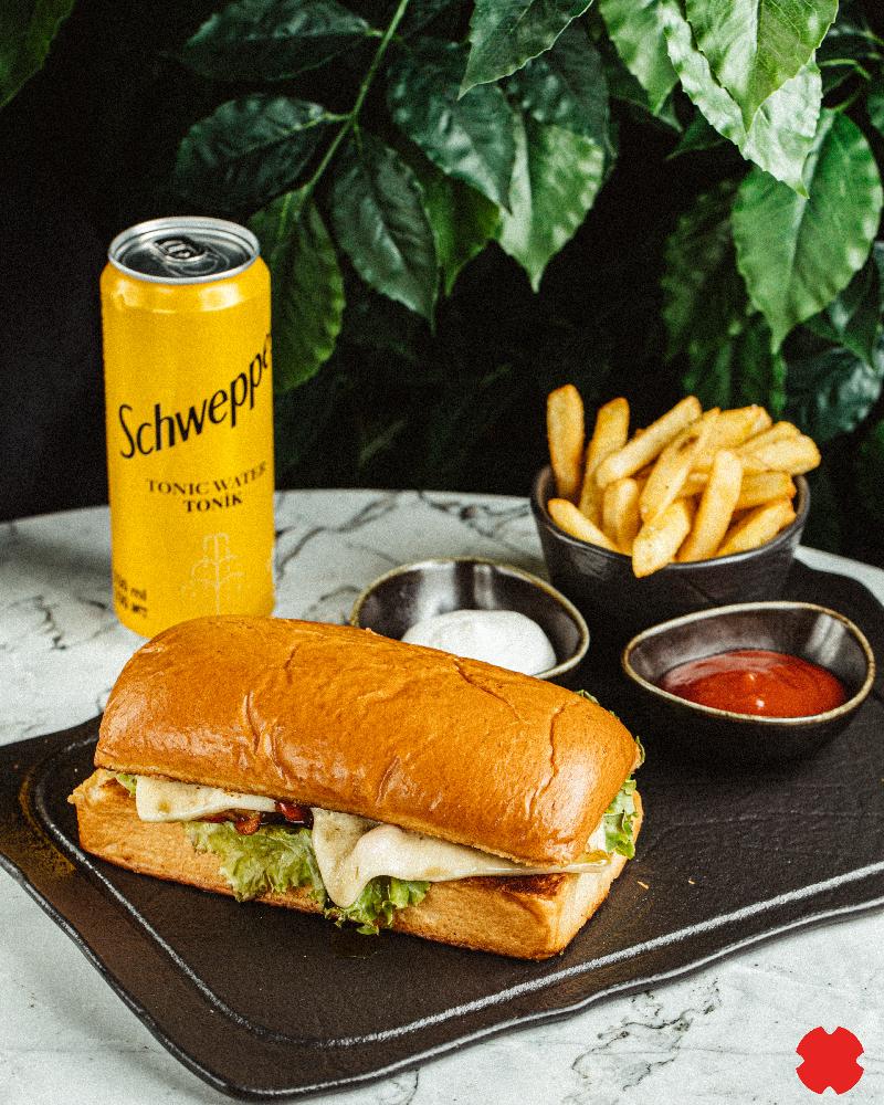 Panini Vegetarian with french fries