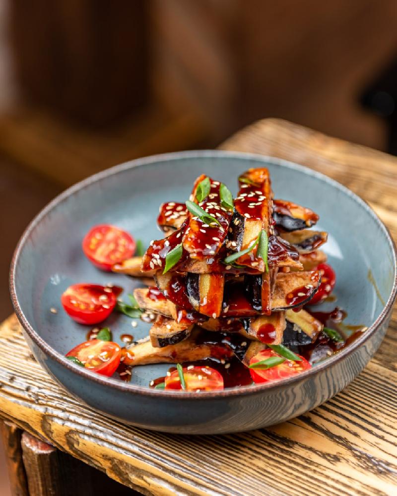 Crispy eggplant salad