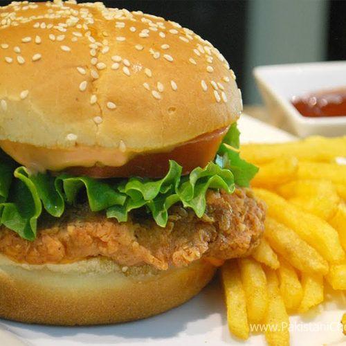 Burger chicken + fri