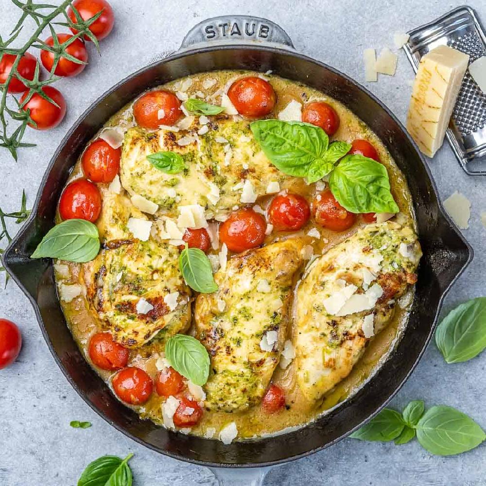 Pesto souslu toyuq