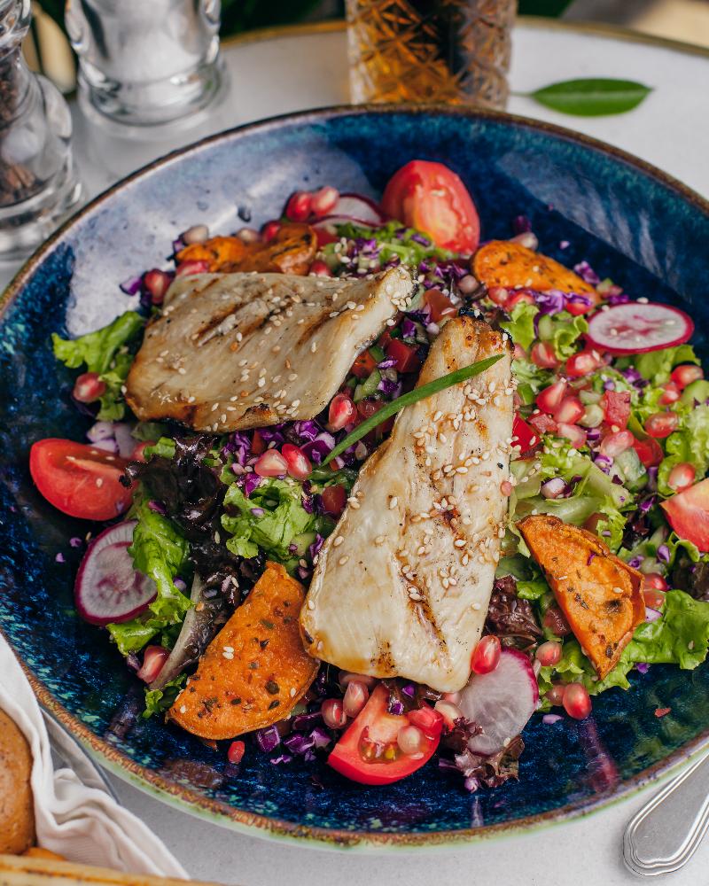 Grilled Sea Bass Salad
