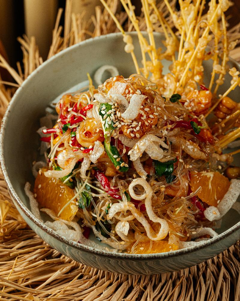 Seafood glass noodles salad