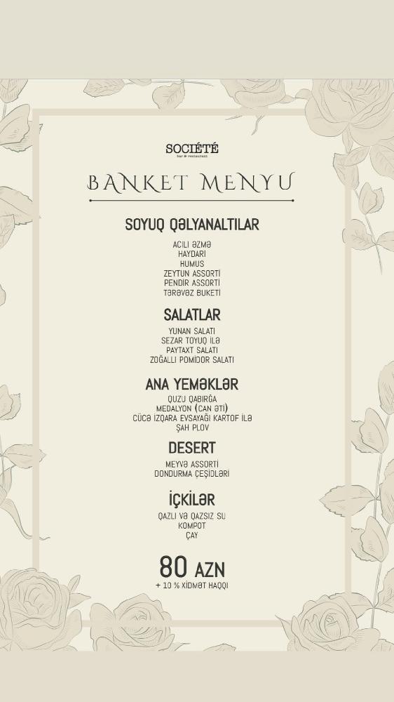 Banket menu