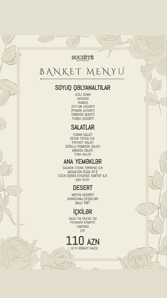 Banket menu