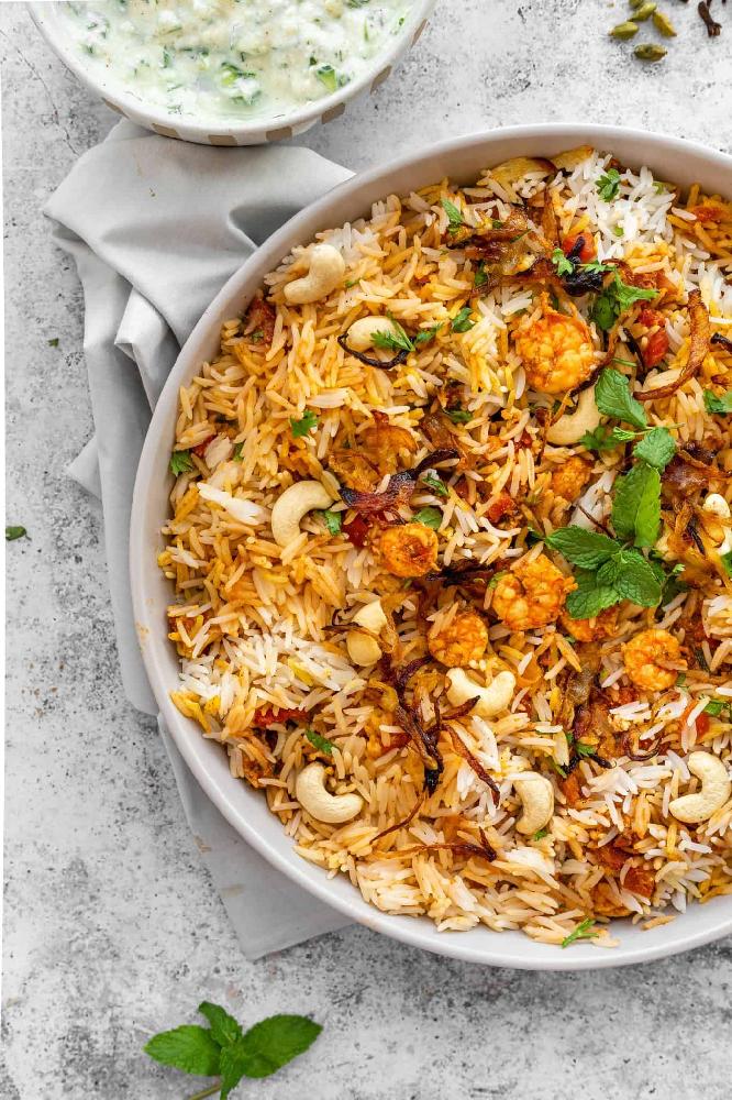 Shrimp biryani 