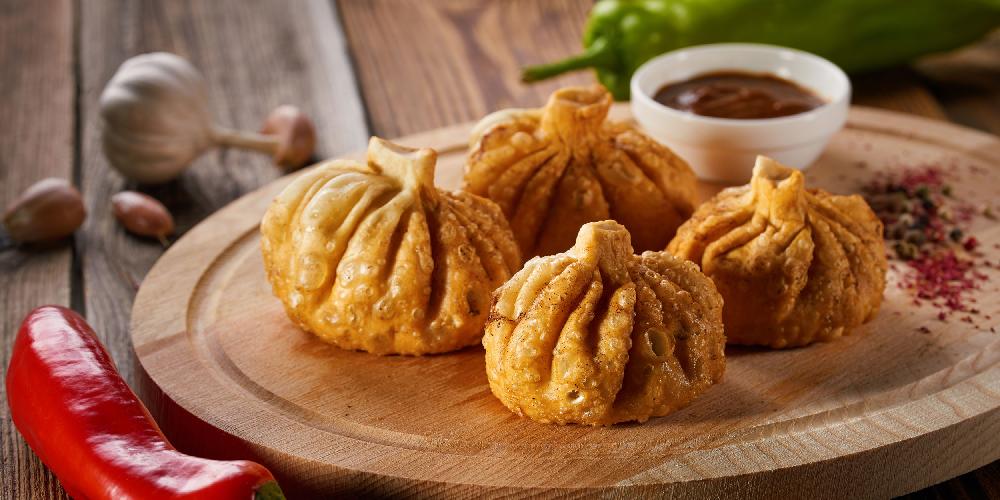 Жареные Хинкали с Сыром и Грибами