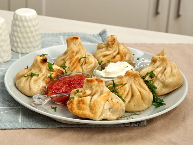 Жареные Хинкали с Соевым Мясом
