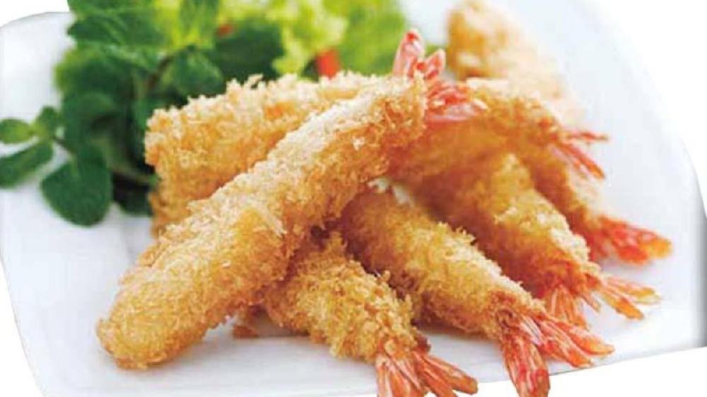 Tempura olunmuş Krevet