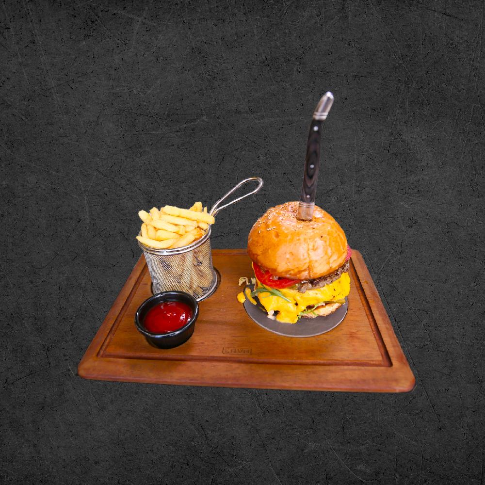 Juicy double cheese burger