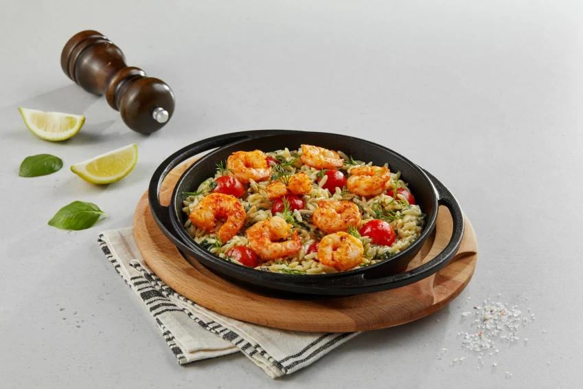 Shrimp Orzo with tamoto