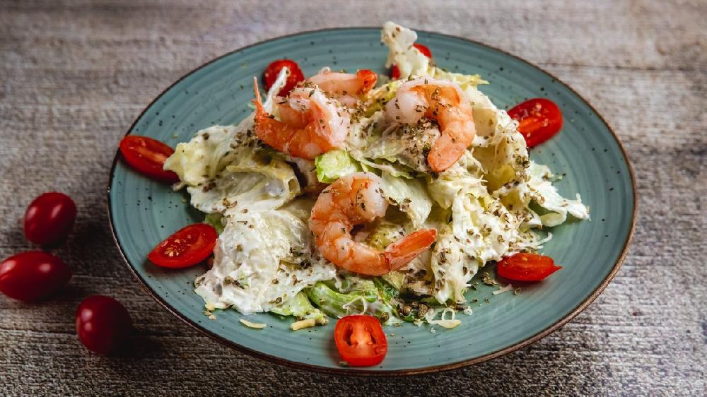 Sezar Salatı Krevet İlə  (350 qr)