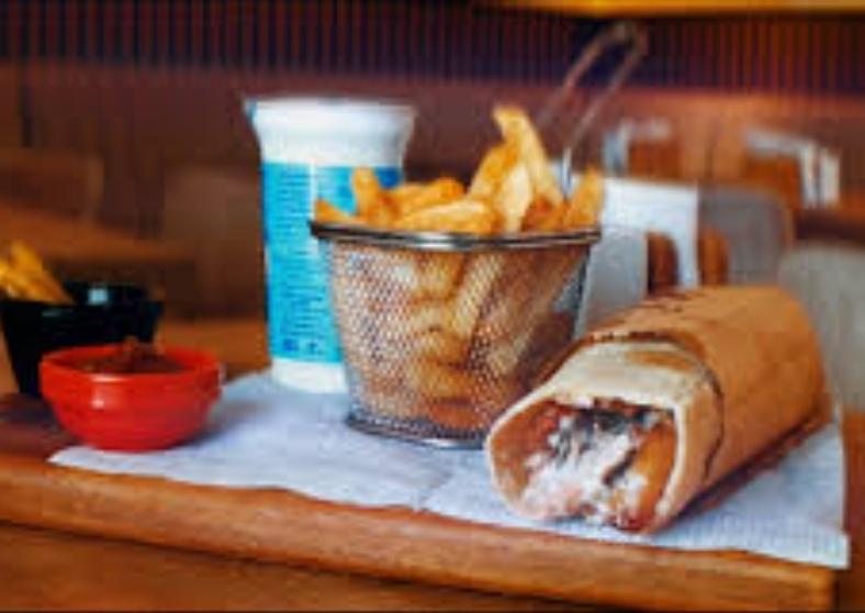 Shawarma ,french fri,ayran.