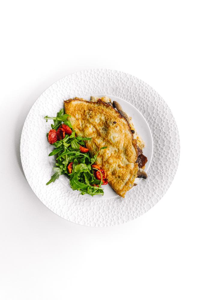 Bekon və Göbələkli Omlet