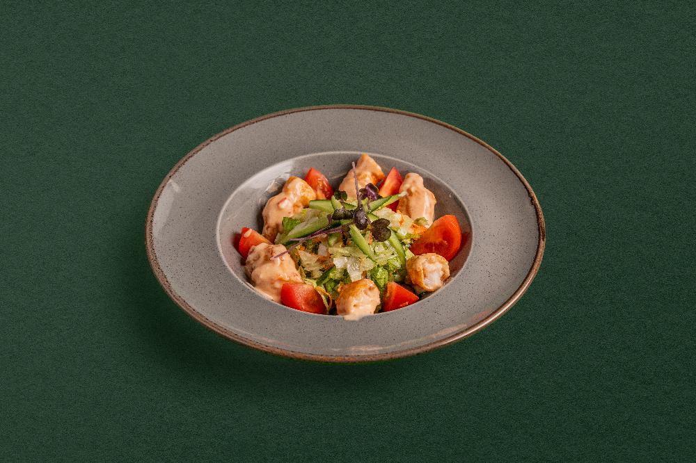 Xırçıldayan Krevetka Salatı Xüsusi Sousla