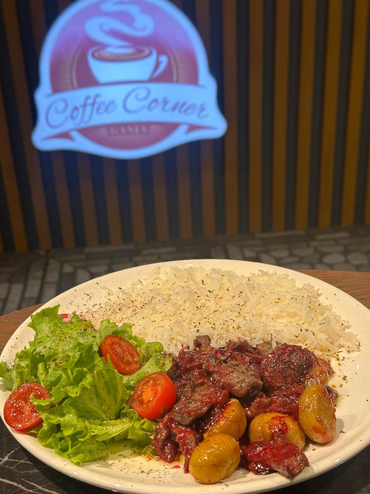 Albalı qovurma can əti ilə