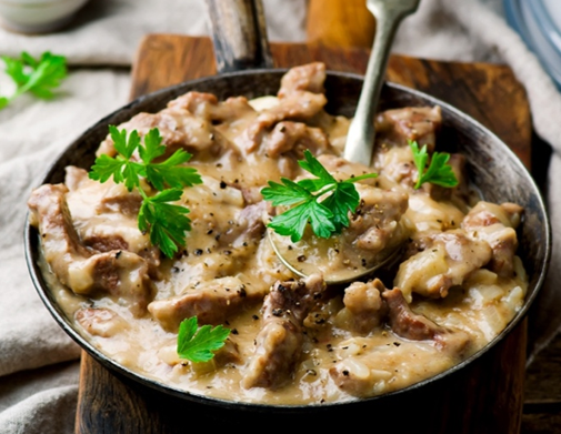 Beef stroganoff
