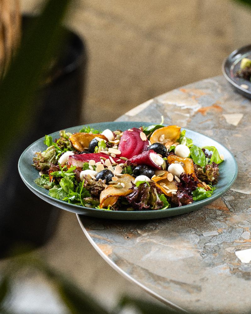 Pear Salad with Mediterranean Greens