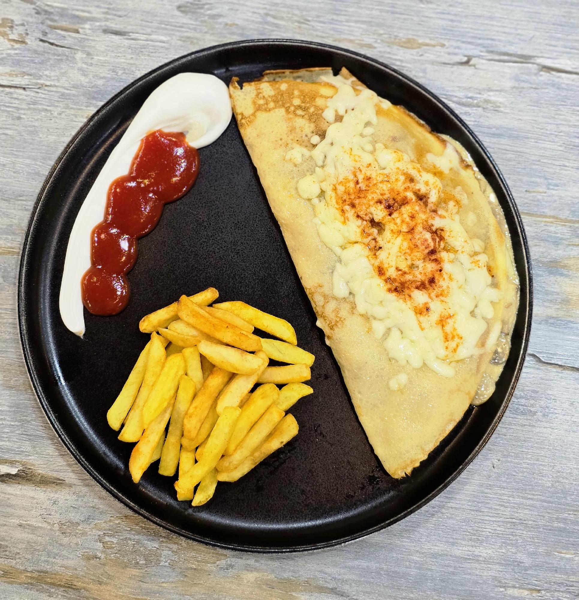 Toyuqlu göbələkli crep