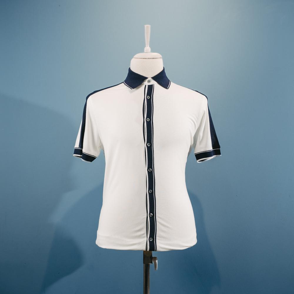 Ağ 110s pambıq düyməli polo