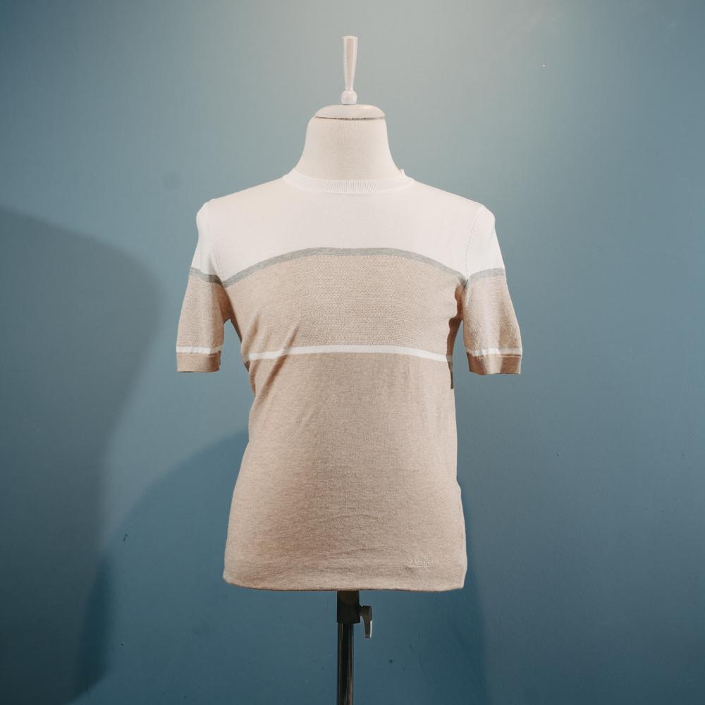 Bej naxışlı supima t-shirt