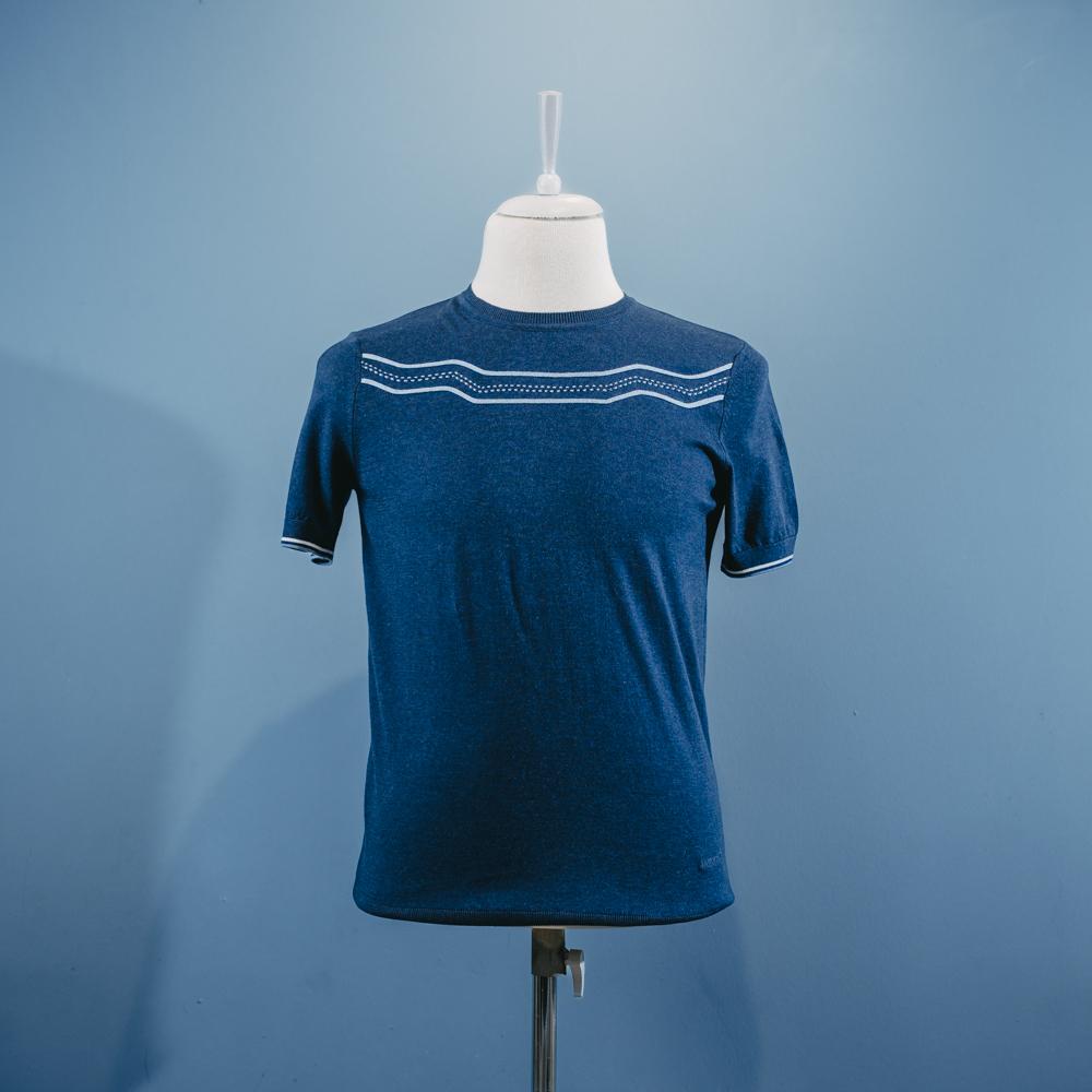 Göy naxışlı supima t-shirt