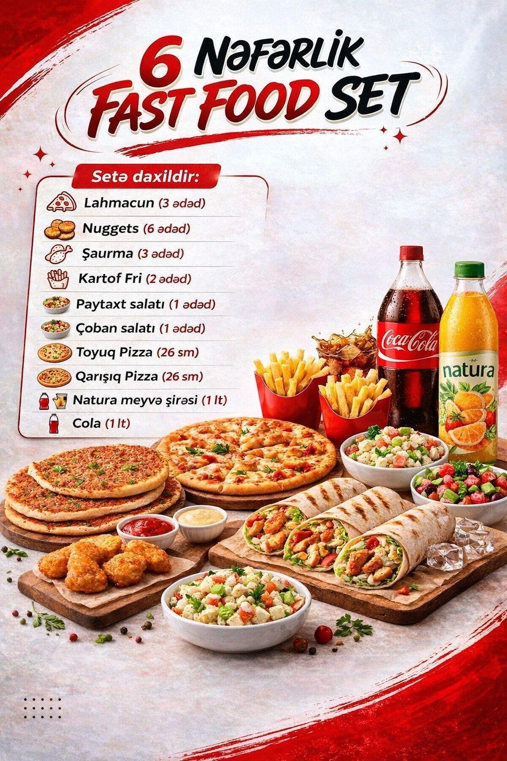 6 nəfərlik fast food set 