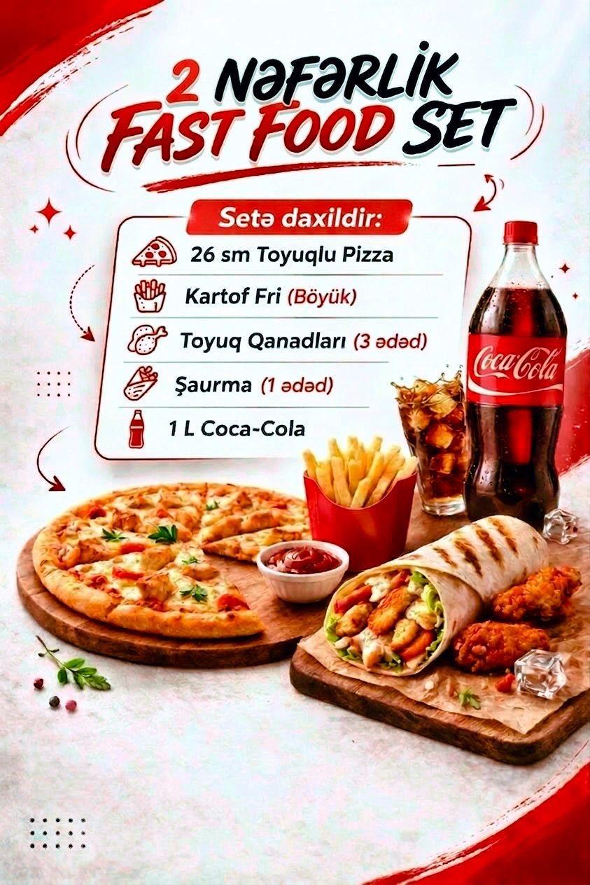 2 nəfərlik fast food set