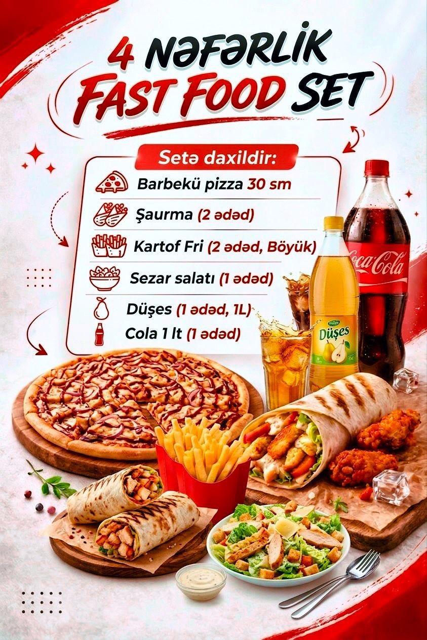 4 nəfərlik fast food set 