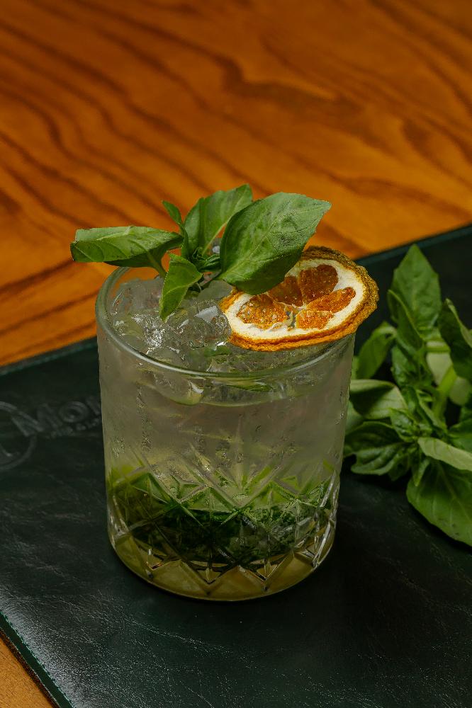 Basil cachaca