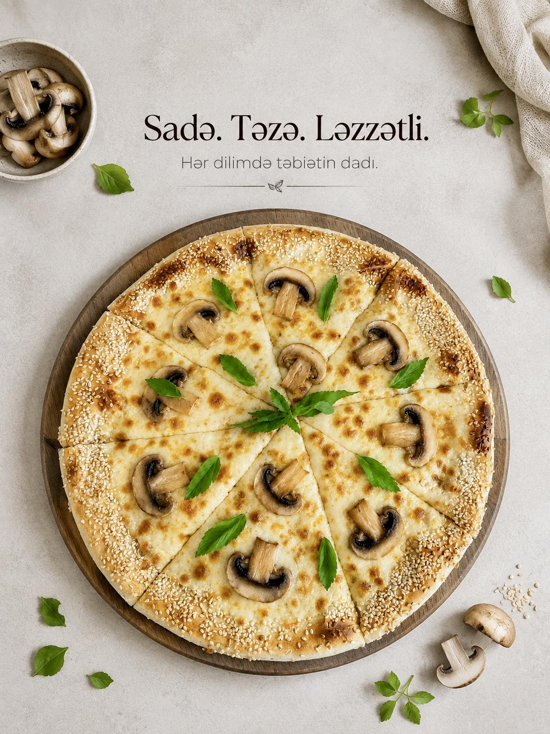 Göbələkli pizza 30sm-34sm