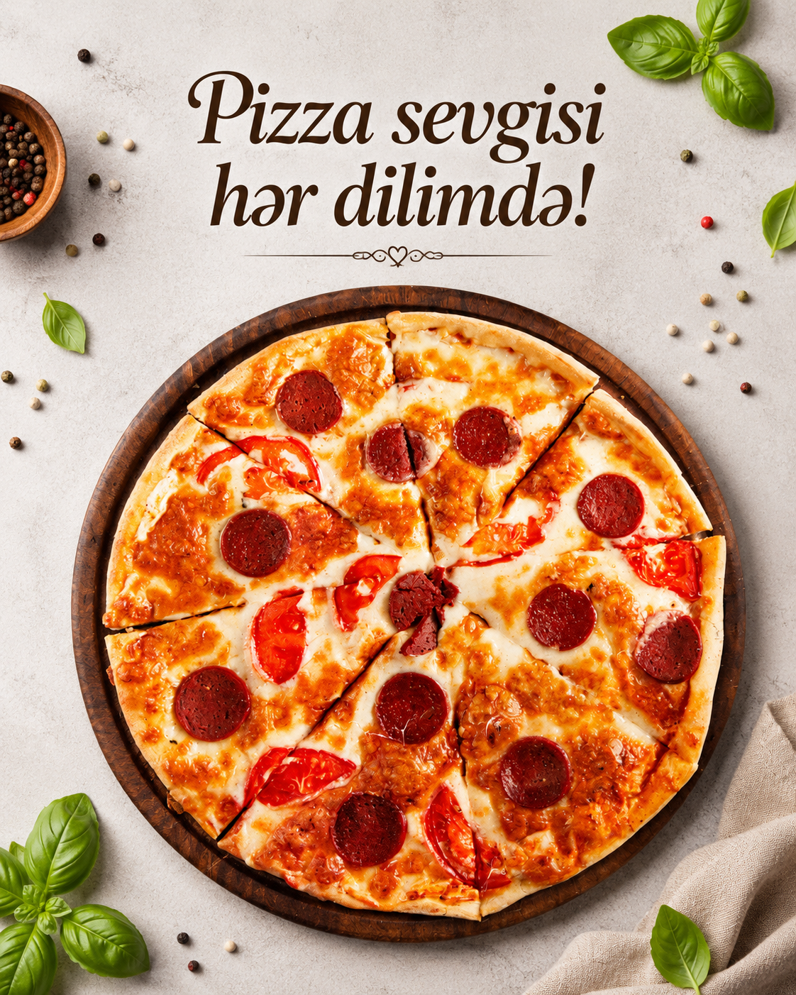 Sucuklu pizza  30sm-34sm