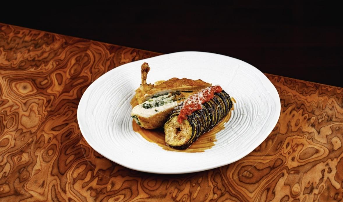 Cream and spinach stuffed chicken breast